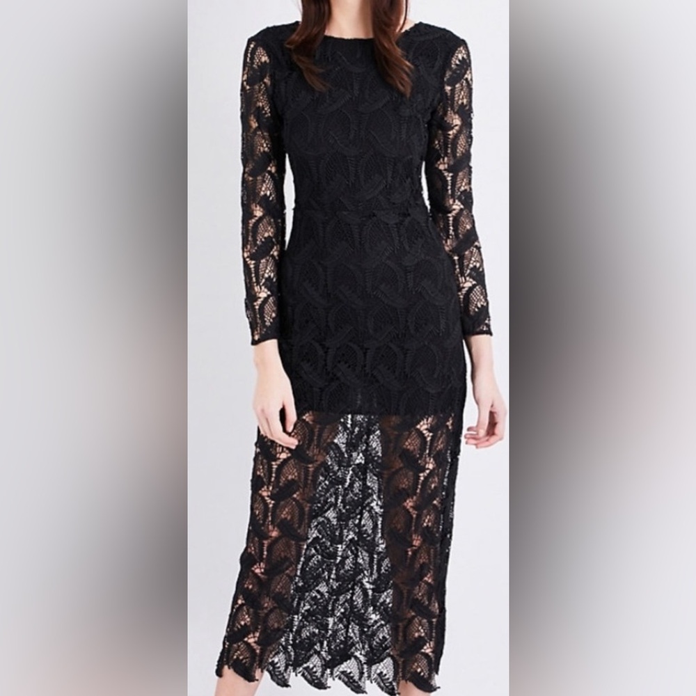 Maje Black Maxi Dress with Bishop Sleeves for Cocktail Events
